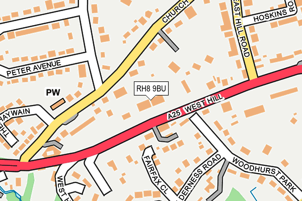 RH8 9BU map - OS OpenMap – Local (Ordnance Survey)