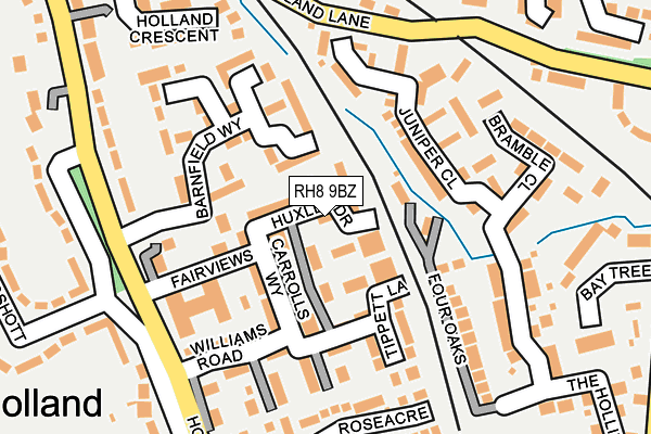 RH8 9BZ map - OS OpenMap – Local (Ordnance Survey)