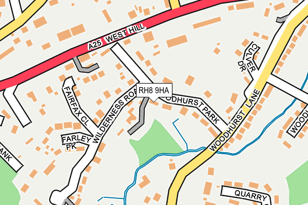 RH8 9HA map - OS OpenMap – Local (Ordnance Survey)