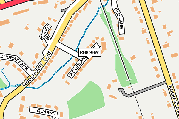 RH8 9HW map - OS OpenMap – Local (Ordnance Survey)