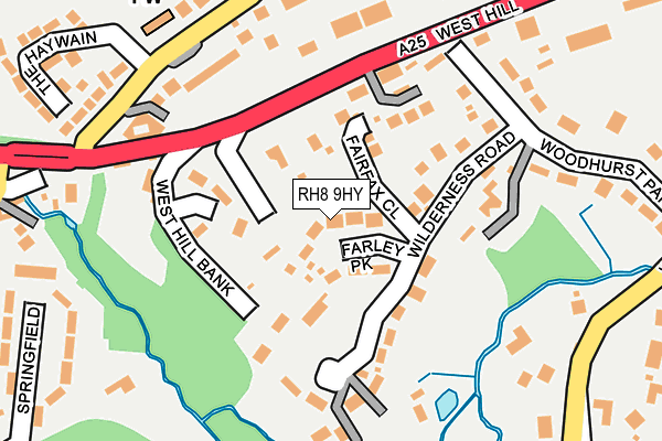 RH8 9HY map - OS OpenMap – Local (Ordnance Survey)