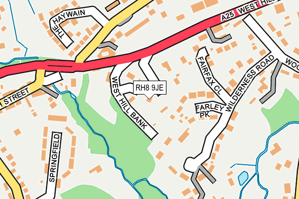 RH8 9JE map - OS OpenMap – Local (Ordnance Survey)