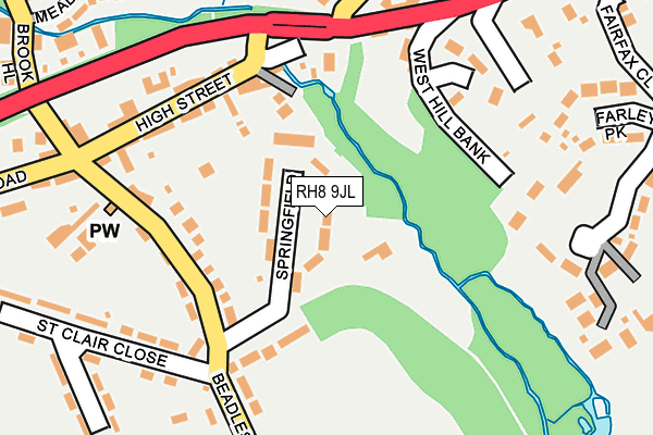 RH8 9JL map - OS OpenMap – Local (Ordnance Survey)