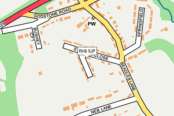 RH8 9JP map - OS OpenMap – Local (Ordnance Survey)