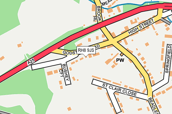 RH8 9JS map - OS OpenMap – Local (Ordnance Survey)