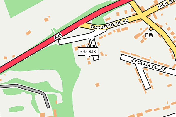 RH8 9JX map - OS OpenMap – Local (Ordnance Survey)