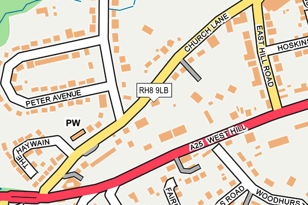 RH8 9LB map - OS OpenMap – Local (Ordnance Survey)