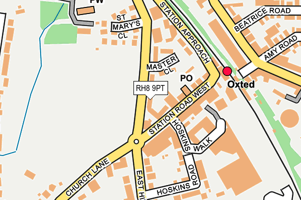 RH8 9PT map - OS OpenMap – Local (Ordnance Survey)