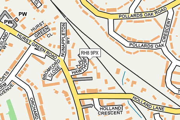 RH8 9PX map - OS OpenMap – Local (Ordnance Survey)