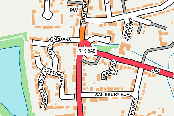 RH9 8AE map - OS OpenMap – Local (Ordnance Survey)