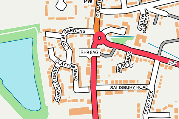 RH9 8AG map - OS OpenMap – Local (Ordnance Survey)