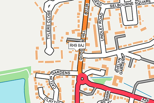 RH9 8AJ map - OS OpenMap – Local (Ordnance Survey)