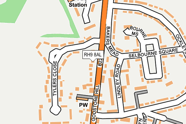 RH9 8AL map - OS OpenMap – Local (Ordnance Survey)