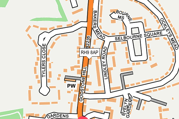 RH9 8AP map - OS OpenMap – Local (Ordnance Survey)