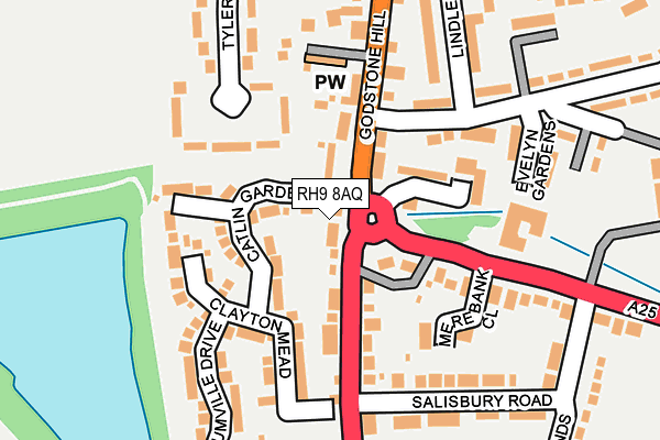 RH9 8AQ map - OS OpenMap – Local (Ordnance Survey)