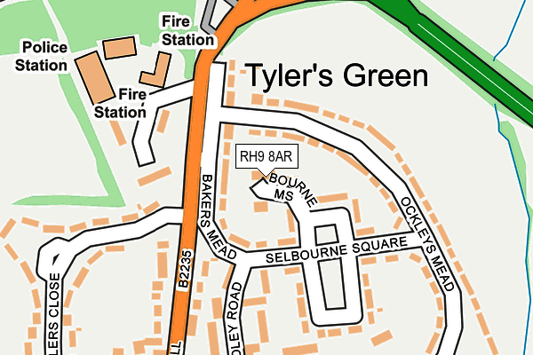 RH9 8AR map - OS OpenMap – Local (Ordnance Survey)