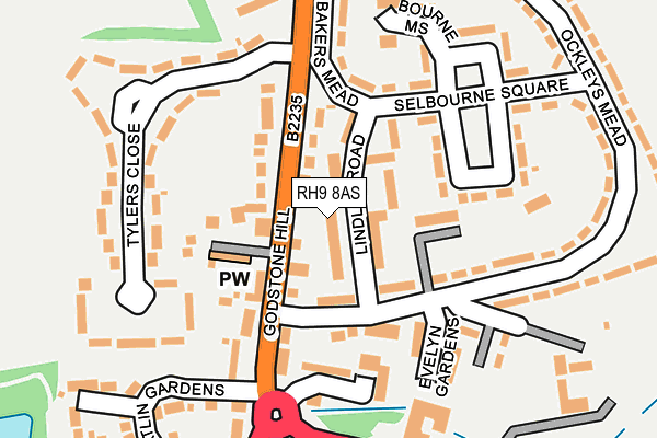 RH9 8AS map - OS OpenMap – Local (Ordnance Survey)