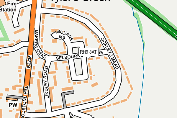 RH9 8AT map - OS OpenMap – Local (Ordnance Survey)
