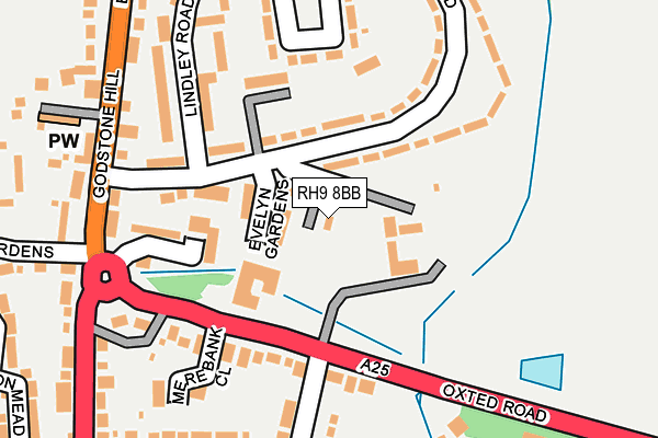 RH9 8BB map - OS OpenMap – Local (Ordnance Survey)