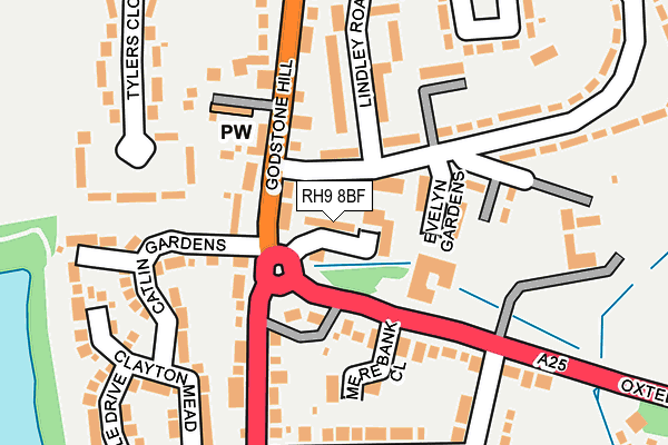 RH9 8BF map - OS OpenMap – Local (Ordnance Survey)