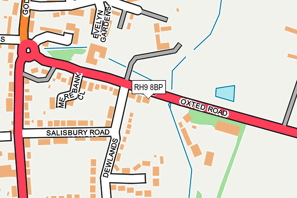 RH9 8BP map - OS OpenMap – Local (Ordnance Survey)