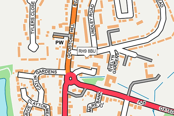 RH9 8BU map - OS OpenMap – Local (Ordnance Survey)