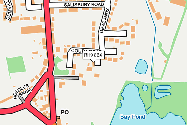 RH9 8BX map - OS OpenMap – Local (Ordnance Survey)