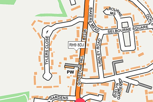 RH9 8DJ map - OS OpenMap – Local (Ordnance Survey)