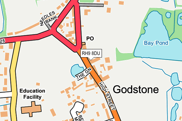 RH9 8DU map - OS OpenMap – Local (Ordnance Survey)