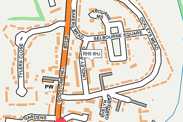 RH9 8HJ map - OS OpenMap – Local (Ordnance Survey)