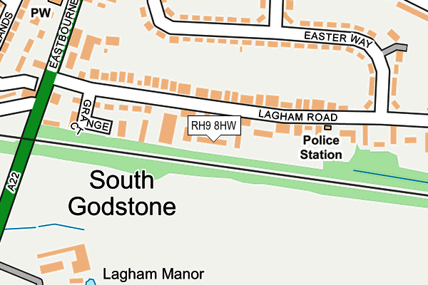 RH9 8HW map - OS OpenMap – Local (Ordnance Survey)