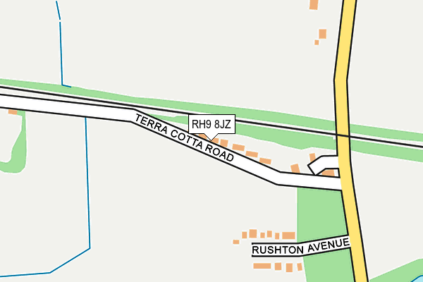 RH9 8JZ map - OS OpenMap – Local (Ordnance Survey)