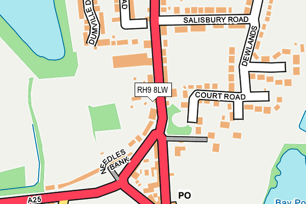 RH9 8LW map - OS OpenMap – Local (Ordnance Survey)