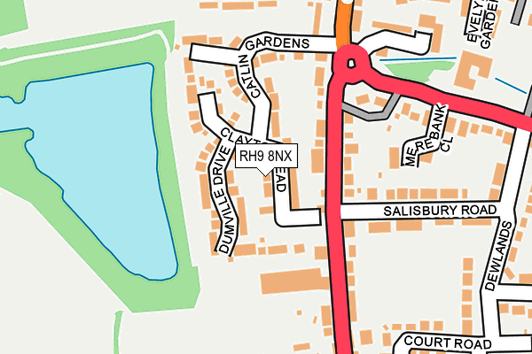 RH9 8NX map - OS OpenMap – Local (Ordnance Survey)