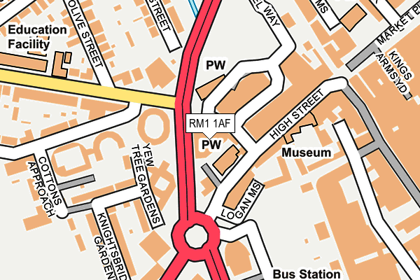 RM1 1AF map - OS OpenMap – Local (Ordnance Survey)