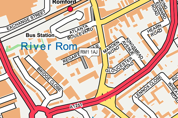 RM1 1AJ map - OS OpenMap – Local (Ordnance Survey)