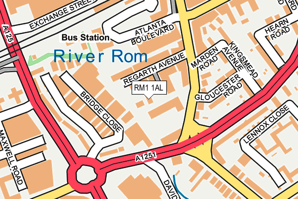 RM1 1AL map - OS OpenMap – Local (Ordnance Survey)