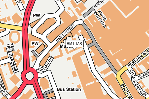 RM1 1AR map - OS OpenMap – Local (Ordnance Survey)