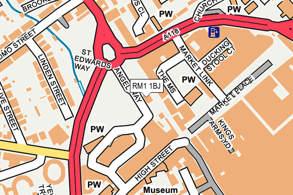 RM1 1BJ map - OS OpenMap – Local (Ordnance Survey)