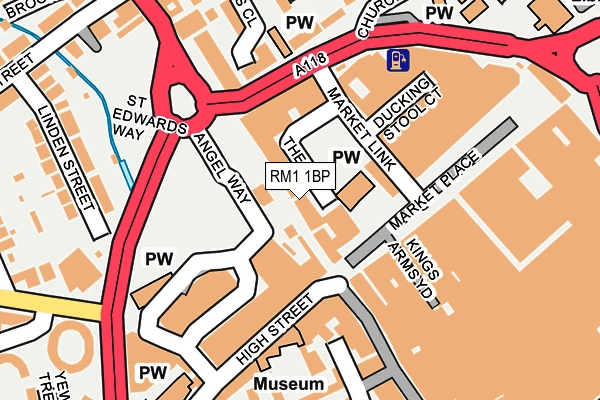 RM1 1BP map - OS OpenMap – Local (Ordnance Survey)