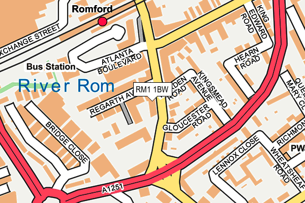 RM1 1BW map - OS OpenMap – Local (Ordnance Survey)