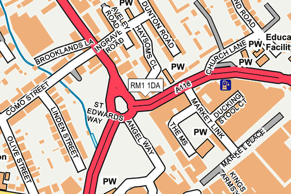 RM1 1DA map - OS OpenMap – Local (Ordnance Survey)