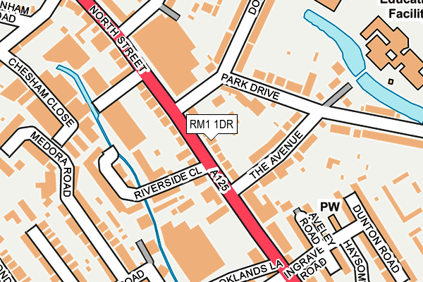 RM1 1DR map - OS OpenMap – Local (Ordnance Survey)