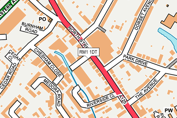 RM1 1DT map - OS OpenMap – Local (Ordnance Survey)