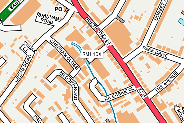 RM1 1DX map - OS OpenMap – Local (Ordnance Survey)
