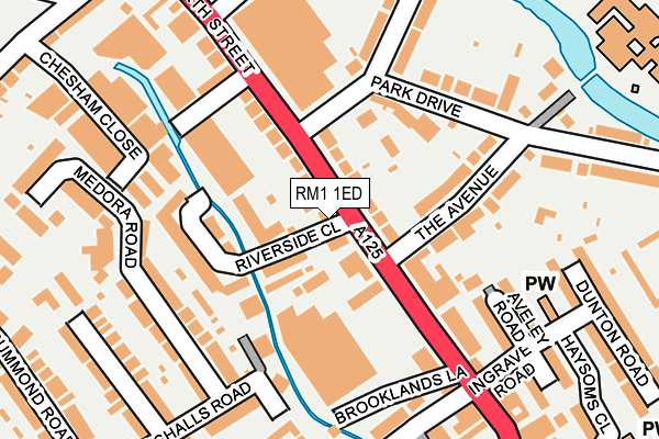 RM1 1ED map - OS OpenMap – Local (Ordnance Survey)
