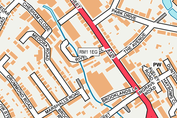 RM1 1EG map - OS OpenMap – Local (Ordnance Survey)
