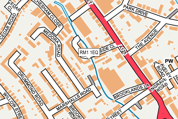RM1 1EQ map - OS OpenMap – Local (Ordnance Survey)