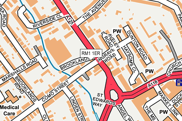 RM1 1ER map - OS OpenMap – Local (Ordnance Survey)