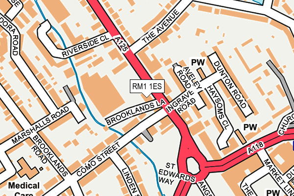 RM1 1ES map - OS OpenMap – Local (Ordnance Survey)